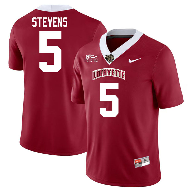 Lafayette Leopards #5 Robert Stevens College Football Jerseys,Uniforms-Red